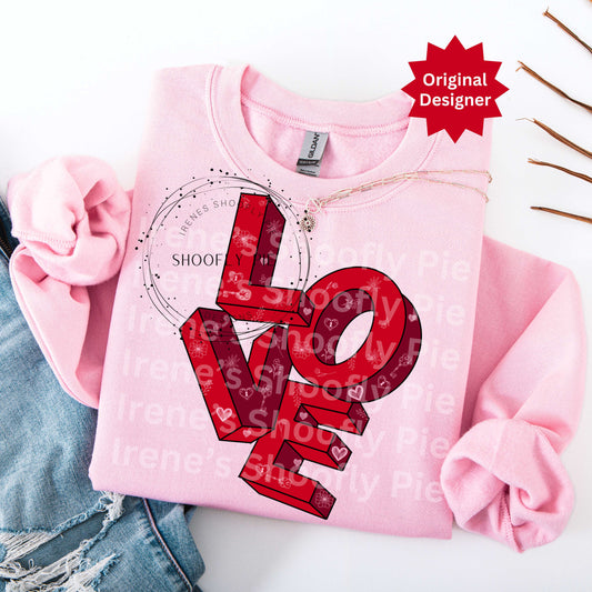 Love PNG - Valentine's LOVE Typography T-shirt PNG
