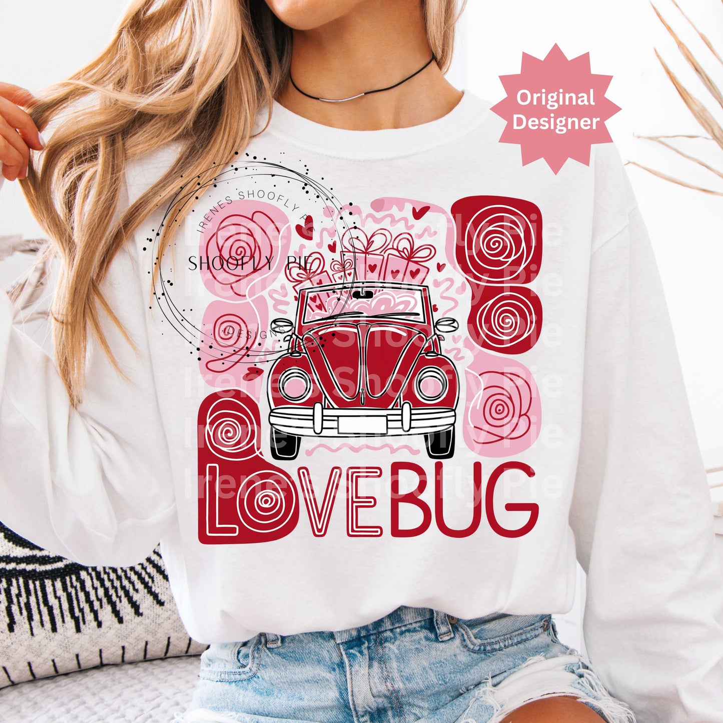 Love Bug Valentine's Day PNG, Preppy Valentine's T-shirt Design