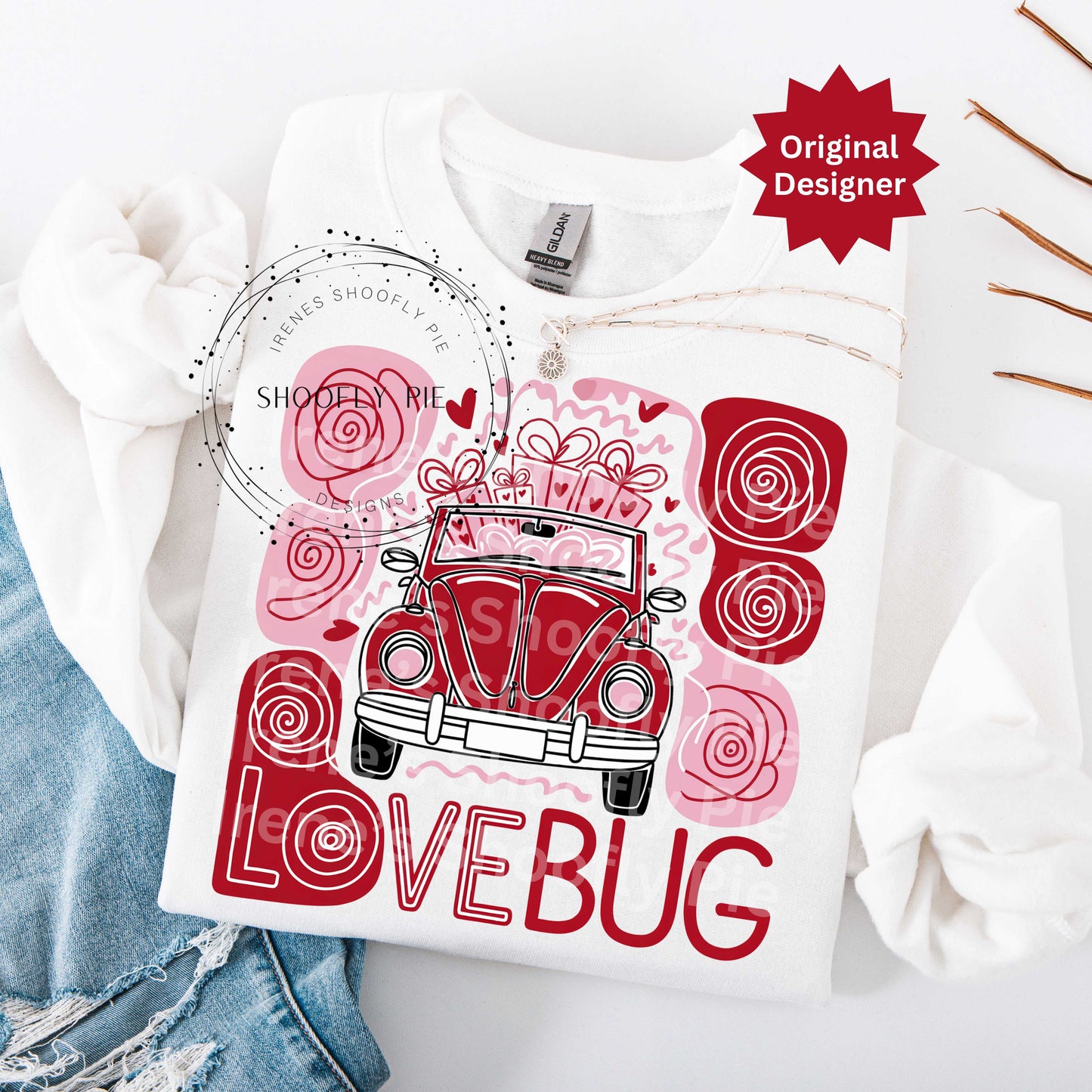 Love Bug Valentine's Day PNG, Preppy Valentine's T-shirt Design