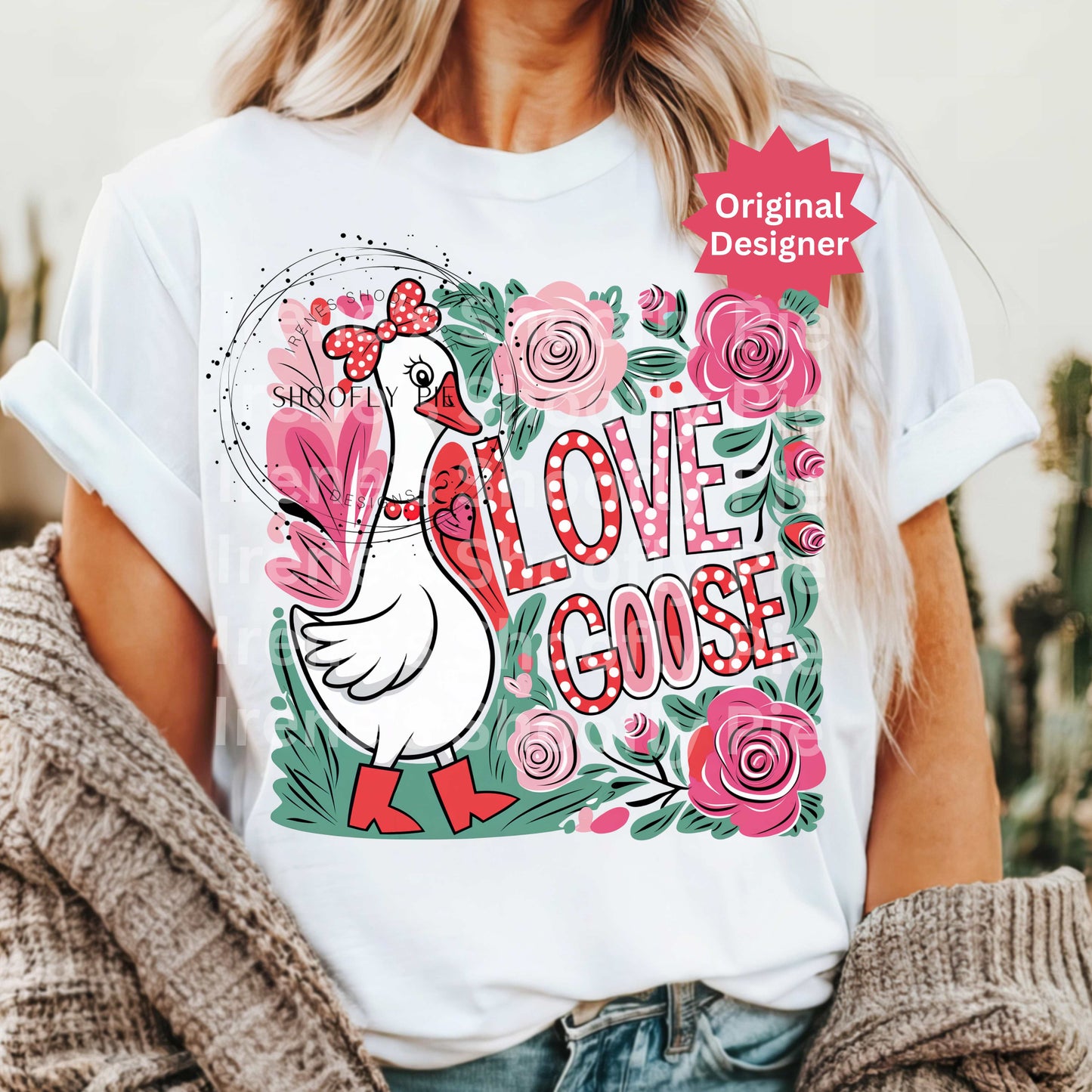 Valentine Goose Png - Coquette Valentine Love Goose Design PNG