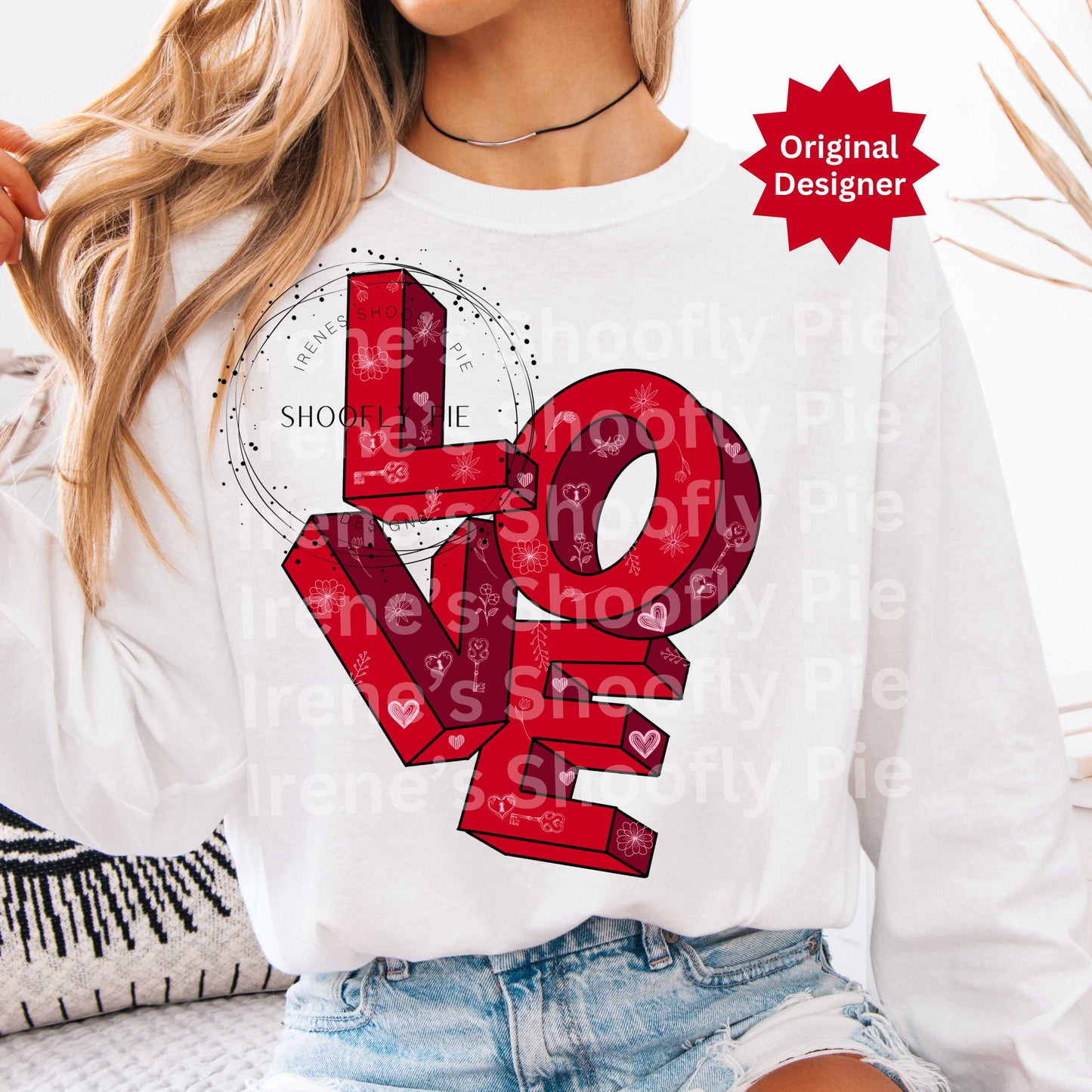 Love PNG - Valentine's LOVE Typography T-shirt PNG