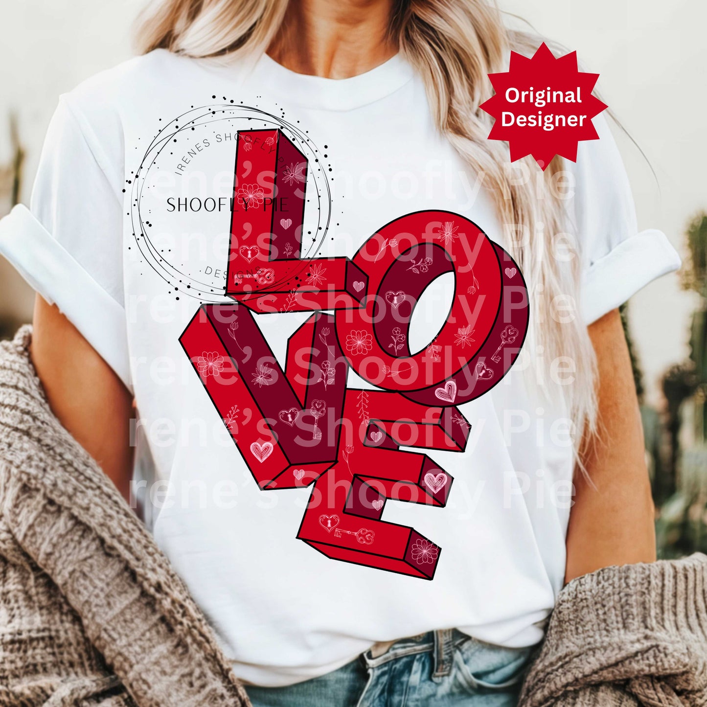 Love PNG - Valentine's LOVE Typography T-shirt PNG