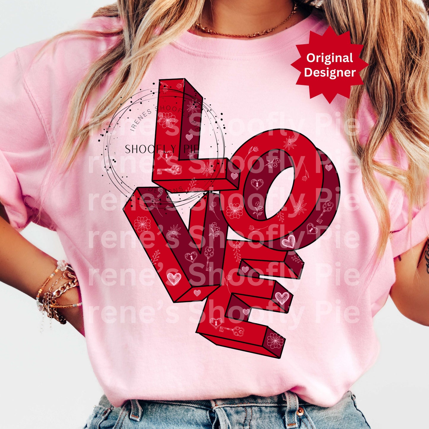 Love PNG - Valentine's LOVE Typography T-shirt PNG