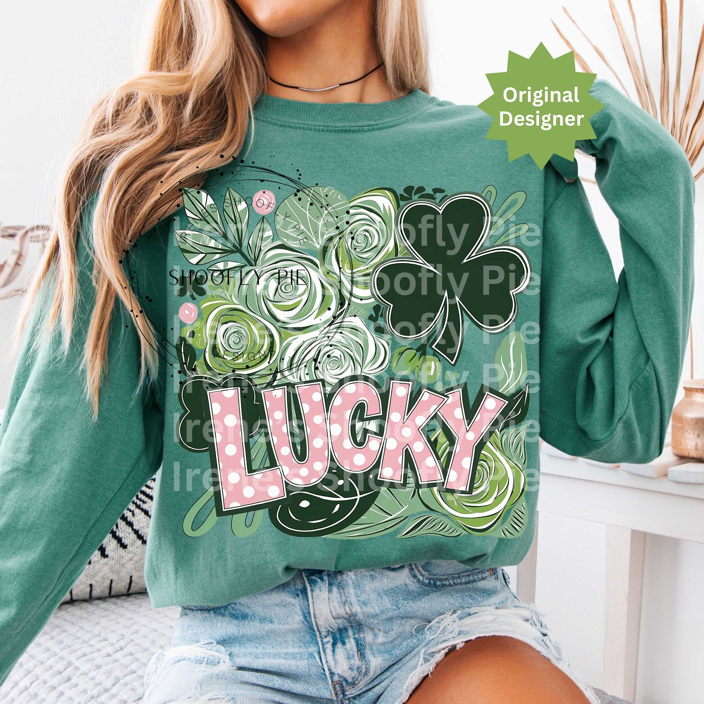 St. Patrick's Day Lucky PNG, Shamrock St. Paddy's Day T-shirt Design PNG