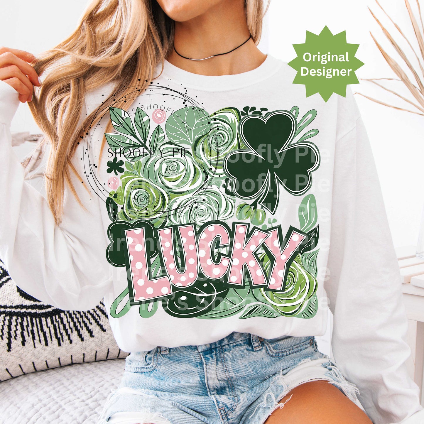 St. Patrick's Day Lucky PNG, Shamrock St. Paddy's Day T-shirt Design PNG