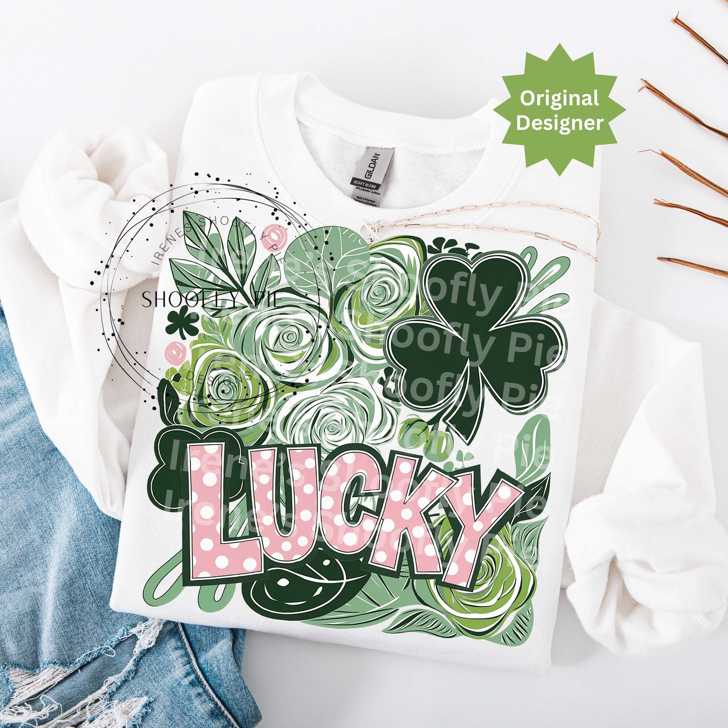 St. Patrick's Day Lucky PNG, Shamrock St. Paddy's Day T-shirt Design PNG