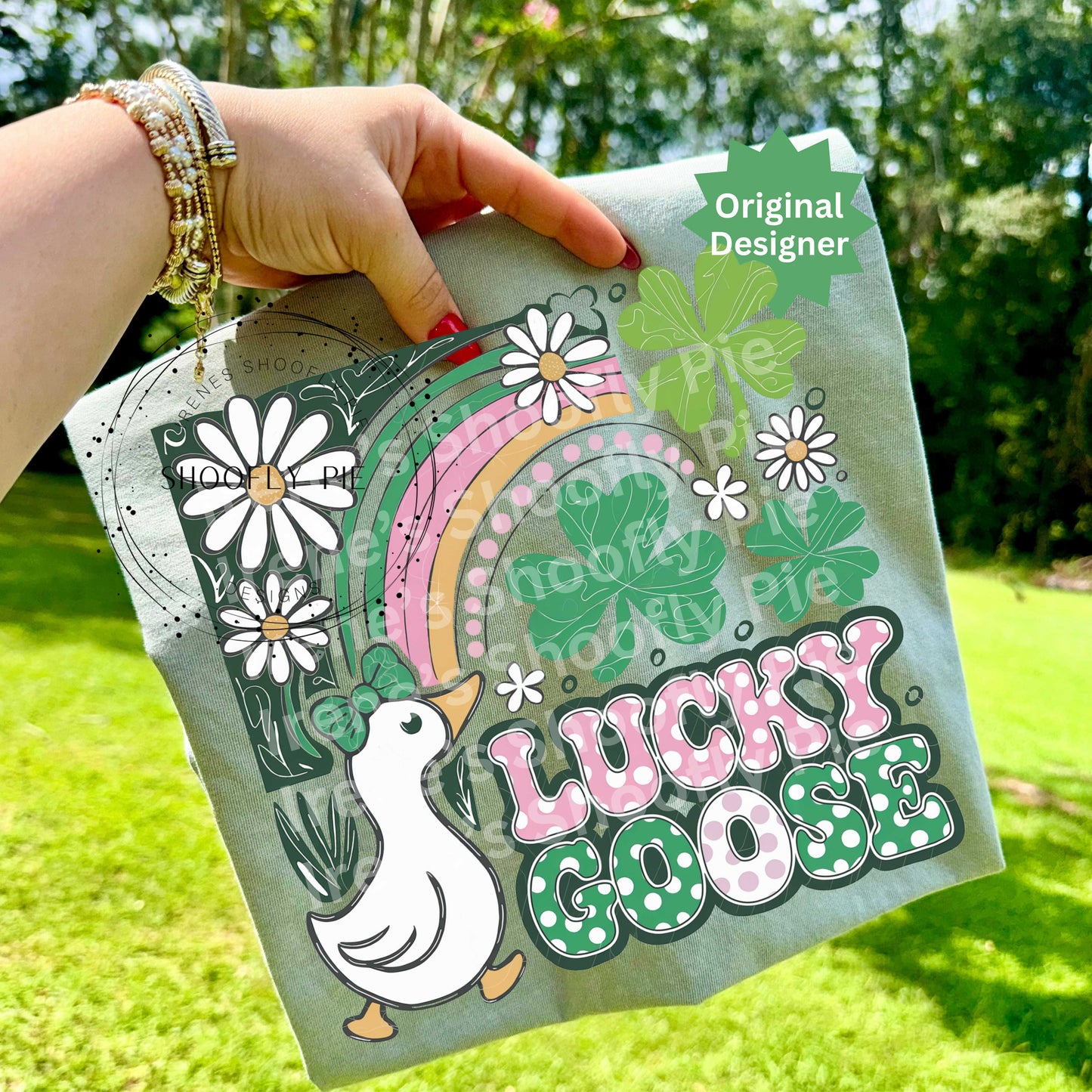 Lucky Goose St. Patrick's Day T-shirt Design PNG