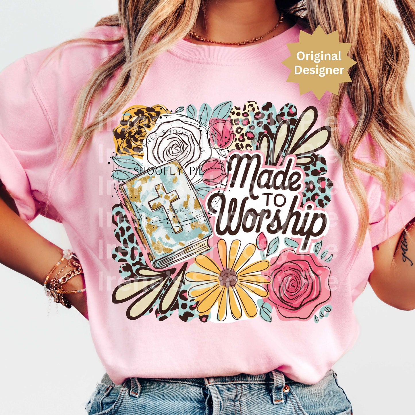 Made To Worship PNG, Floral Christian PNG, Bible Verse T-shirt Png