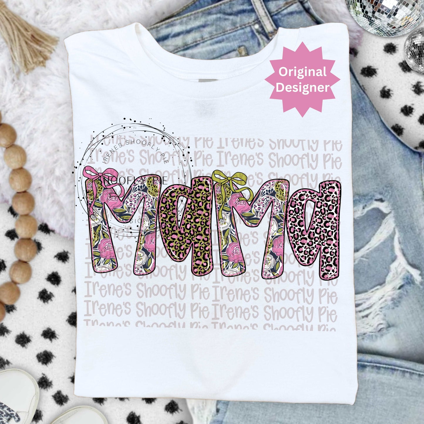 Coquette Floral Mama PNG