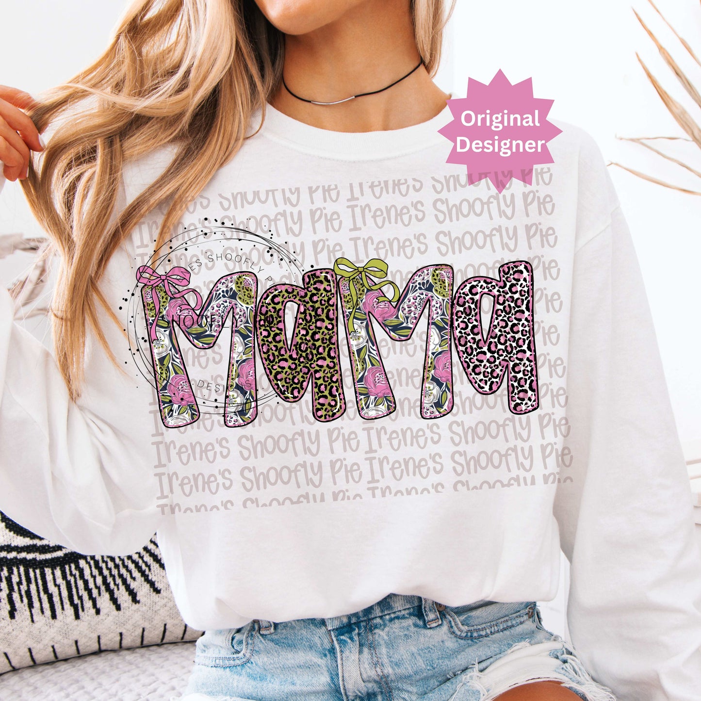 Coquette Floral Mama PNG