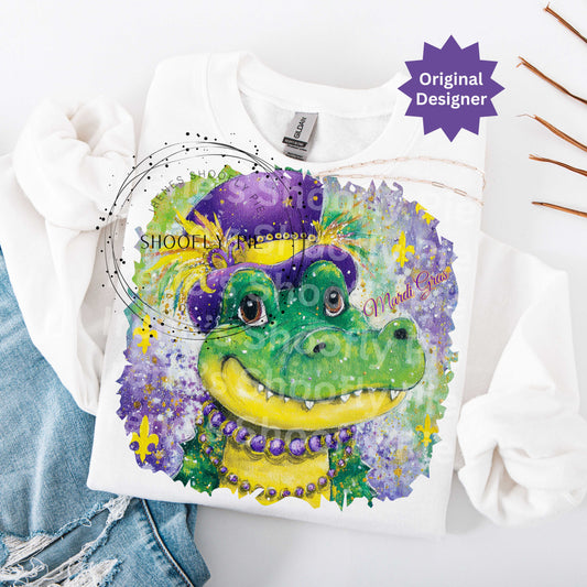 Mardi Gras Alligator PNG