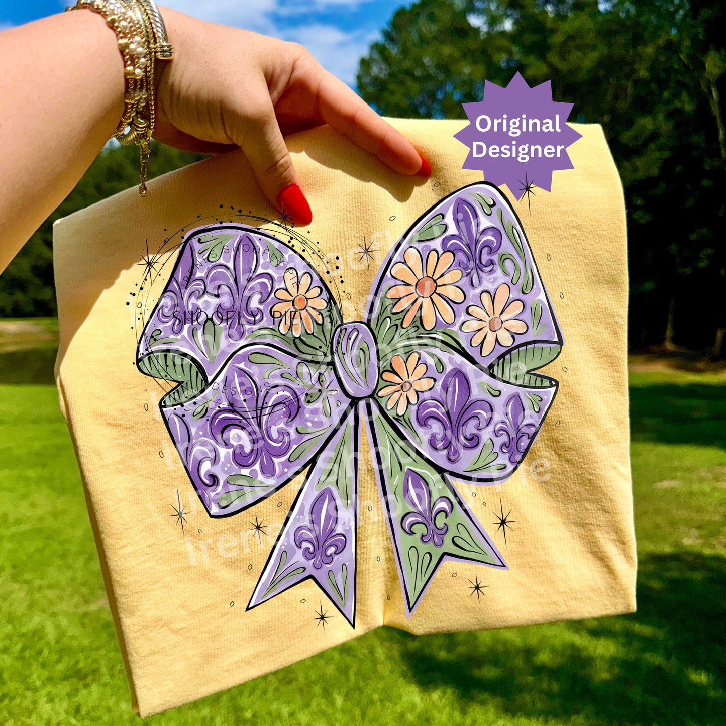 Coquette Mardi Gras Fleur De Lis T-Shirt Design PNG