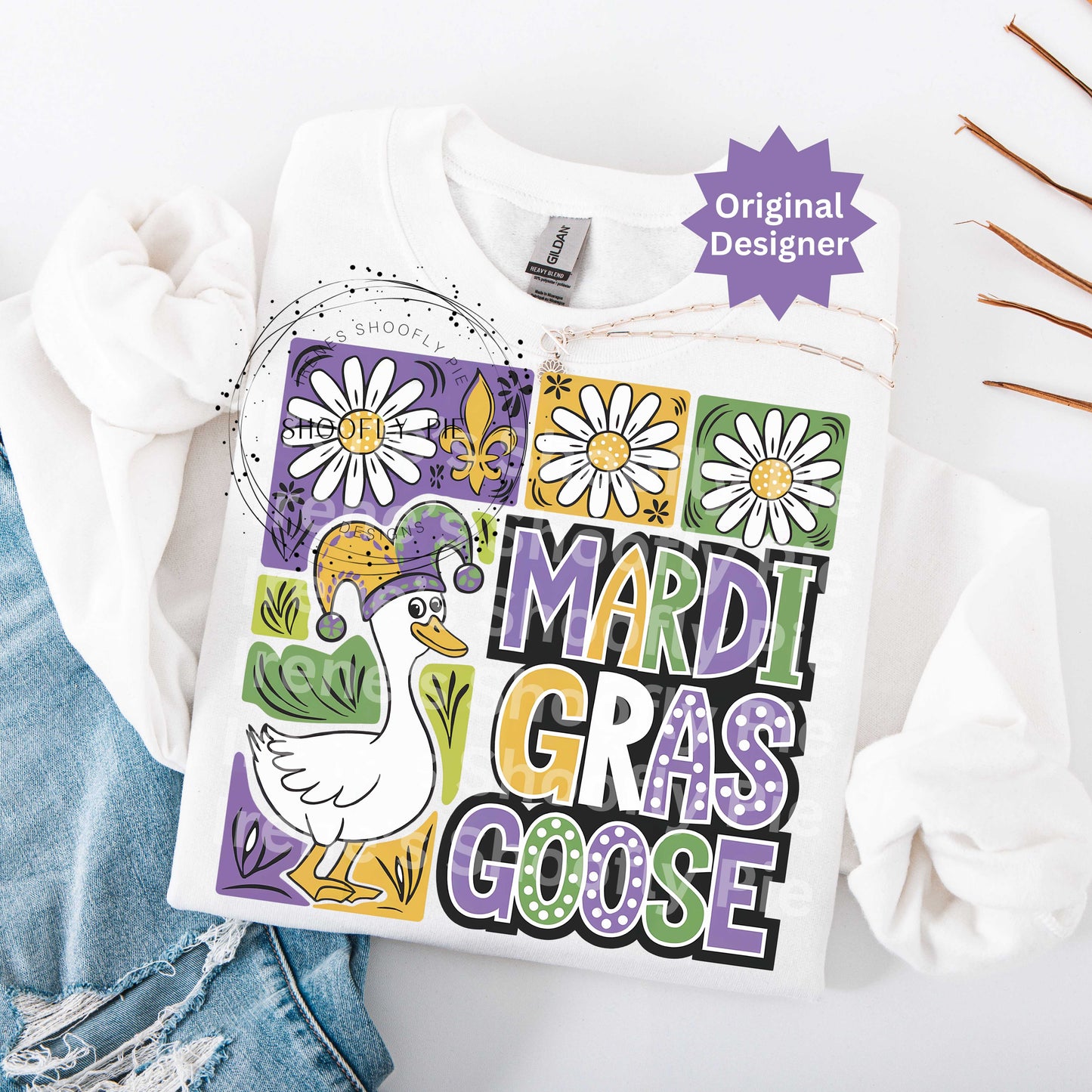 Mardi Gras Goose T-shirt PNG
