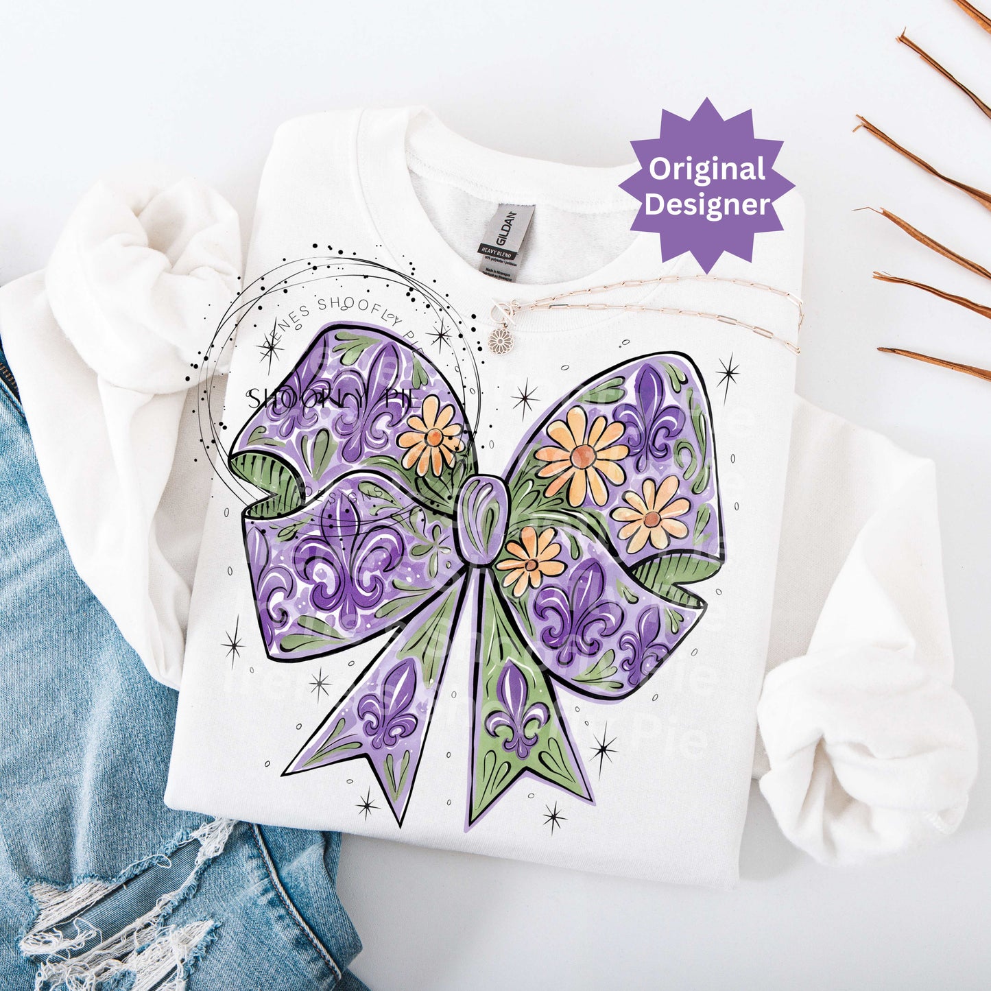 Coquette Mardi Gras Fleur De Lis T-Shirt Design PNG