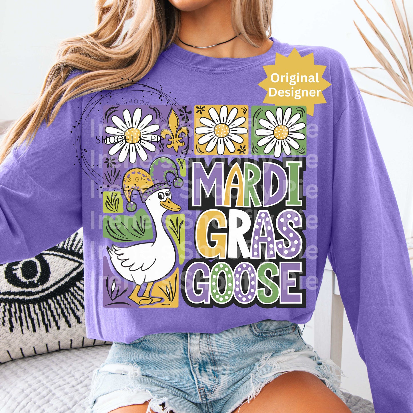 Mardi Gras Goose T-shirt PNG