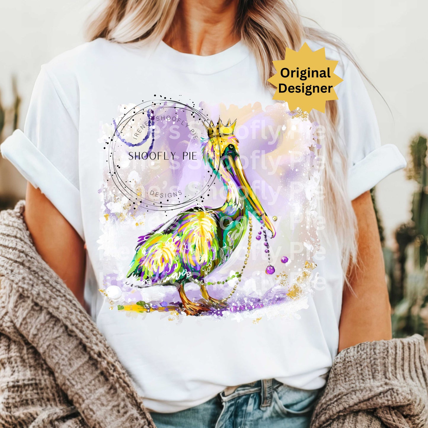 Mardi Gras Pelican Design PNG