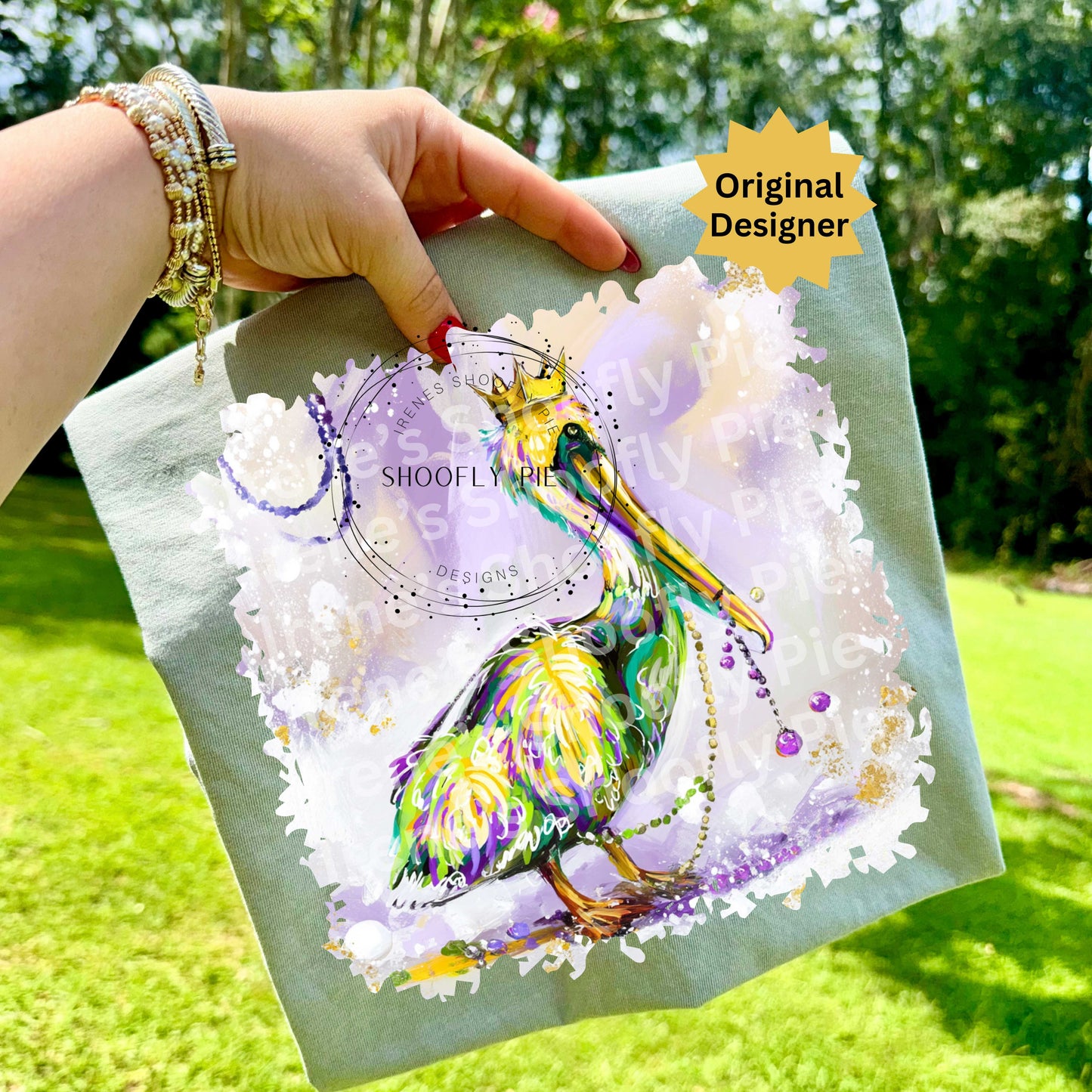 Mardi Gras Pelican Design PNG
