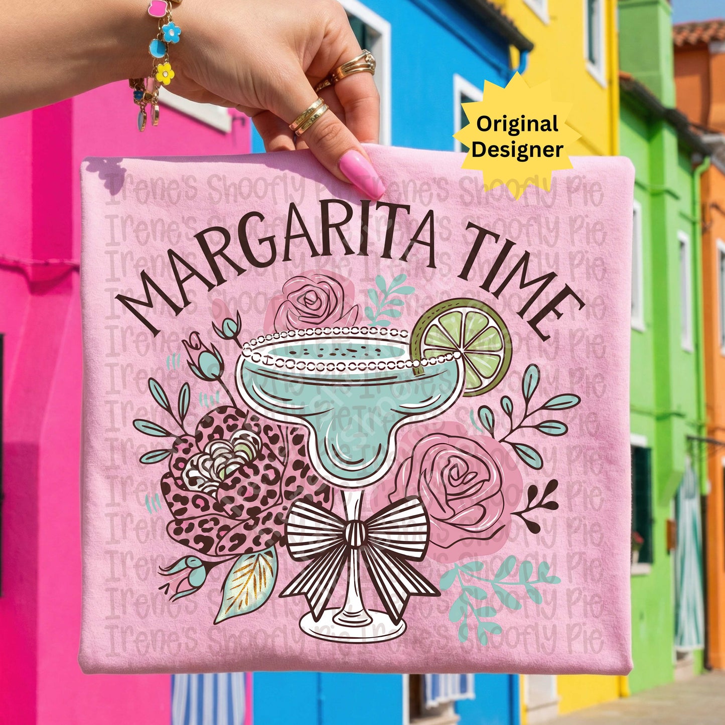 Preppy Floral Margarita Time PNG