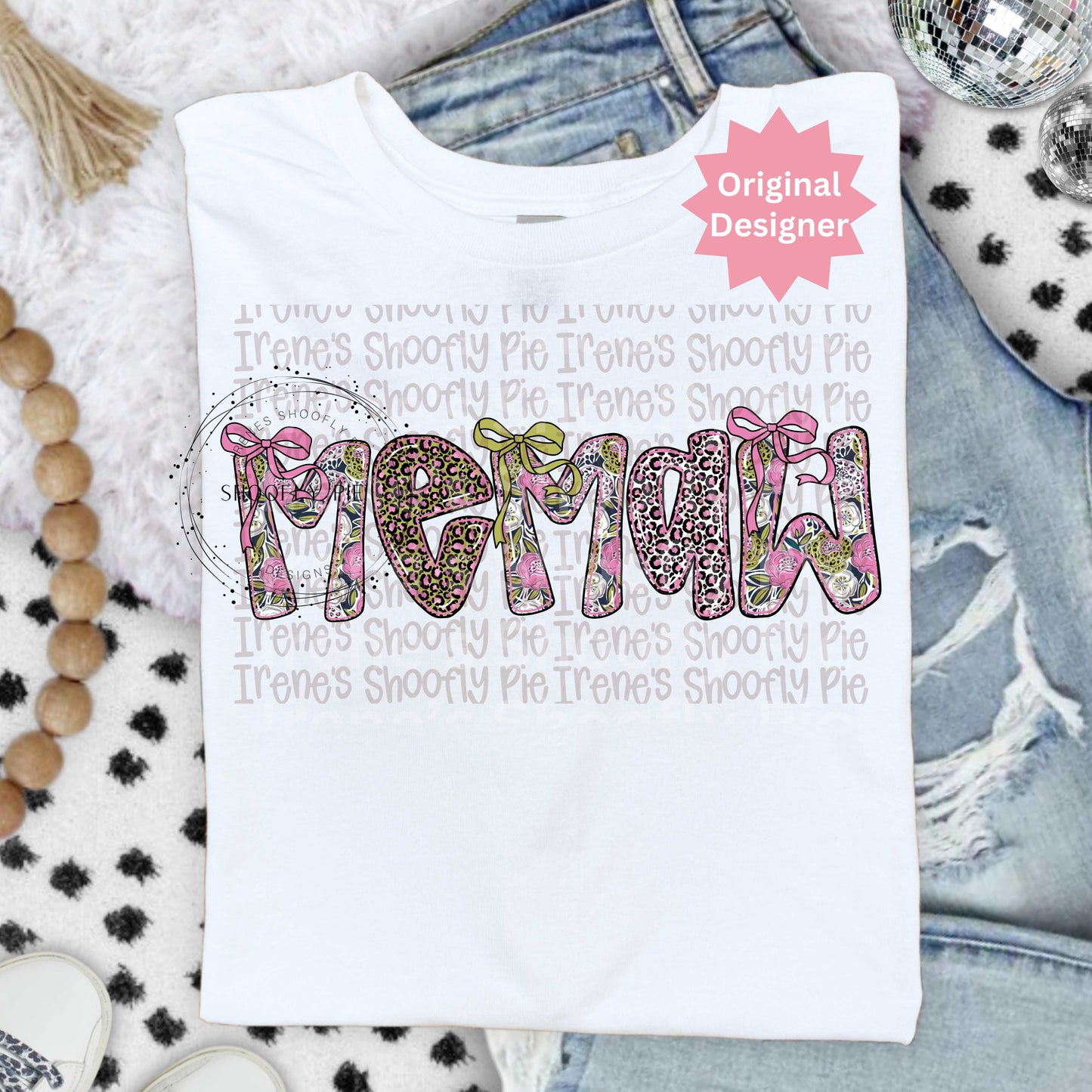 Coquette Floral Memaw PNG