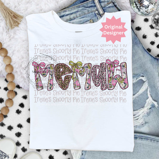 Coquette Floral Memaw PNG