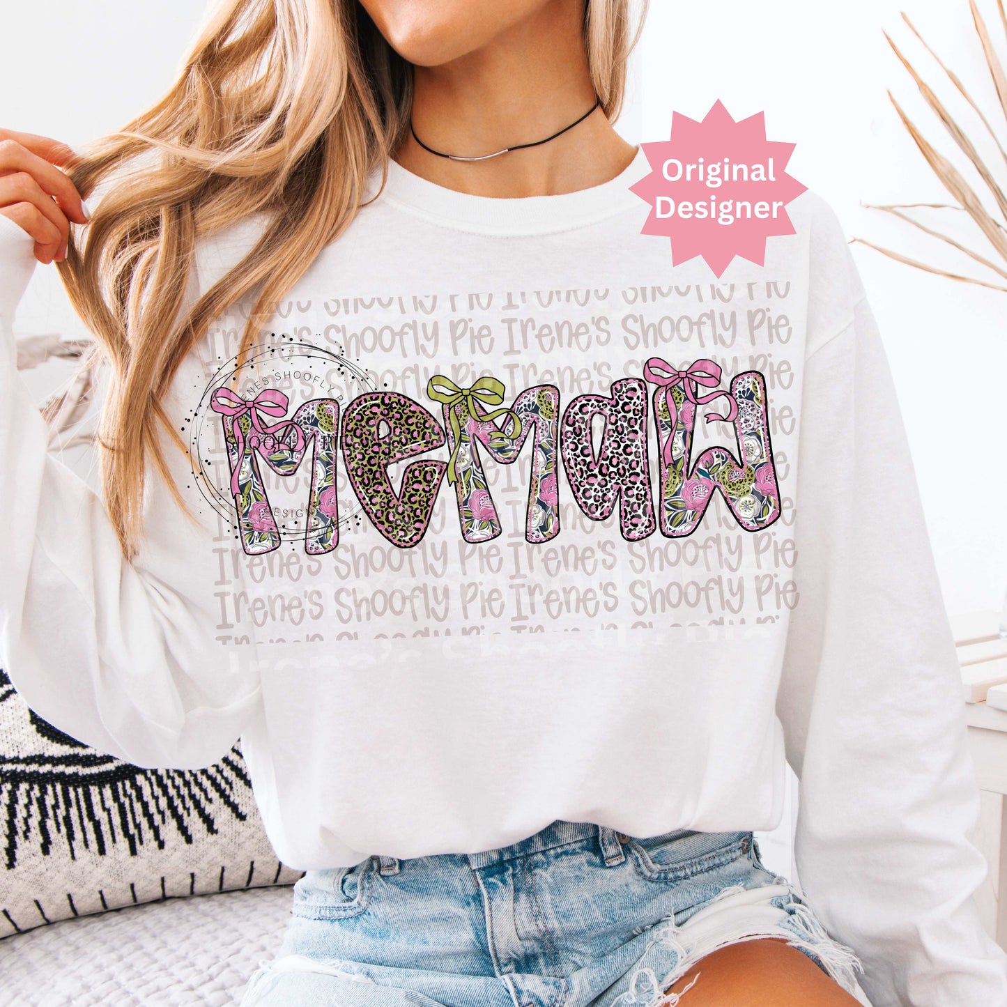 Coquette Floral Memaw PNG