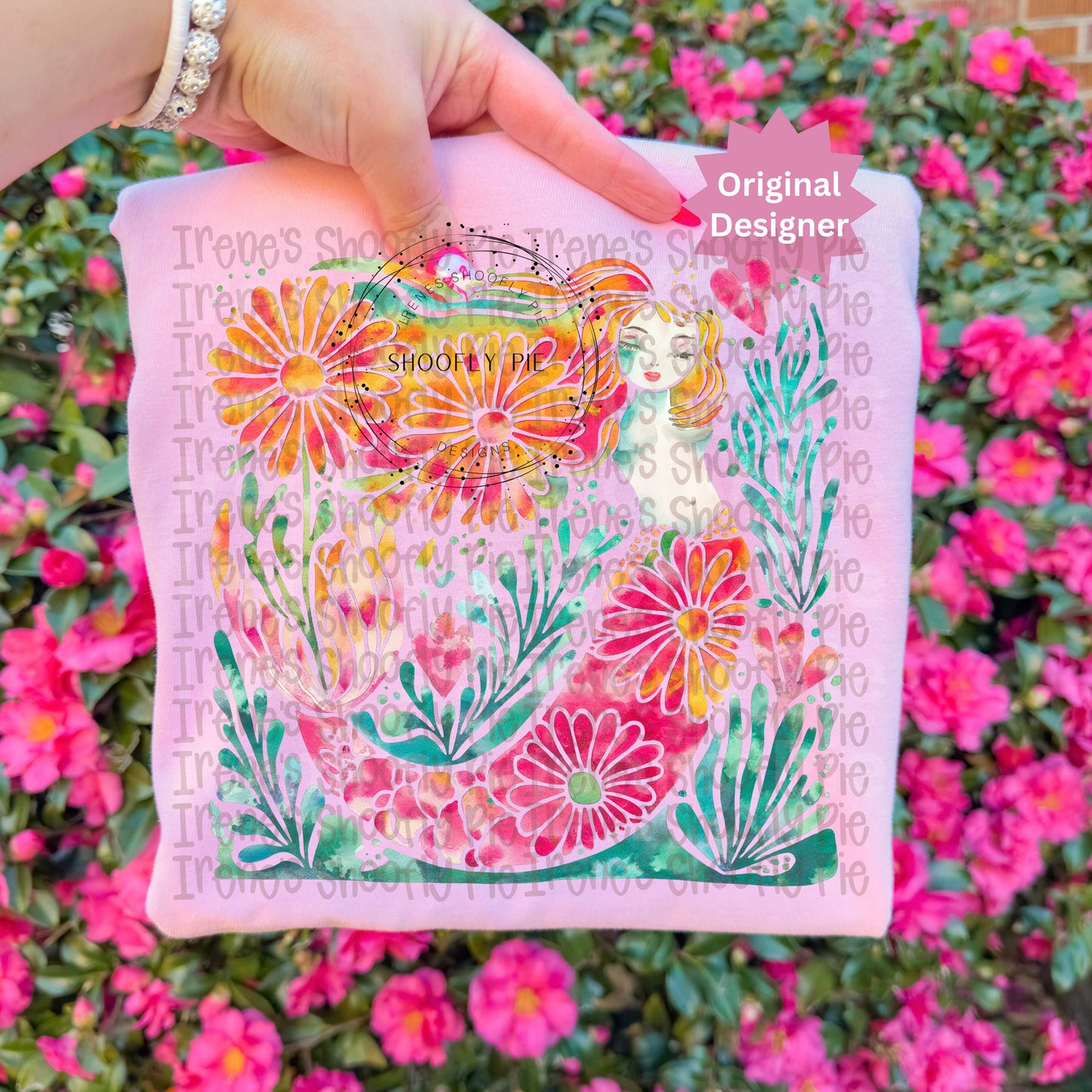 Boho Floral Mermaid PNG