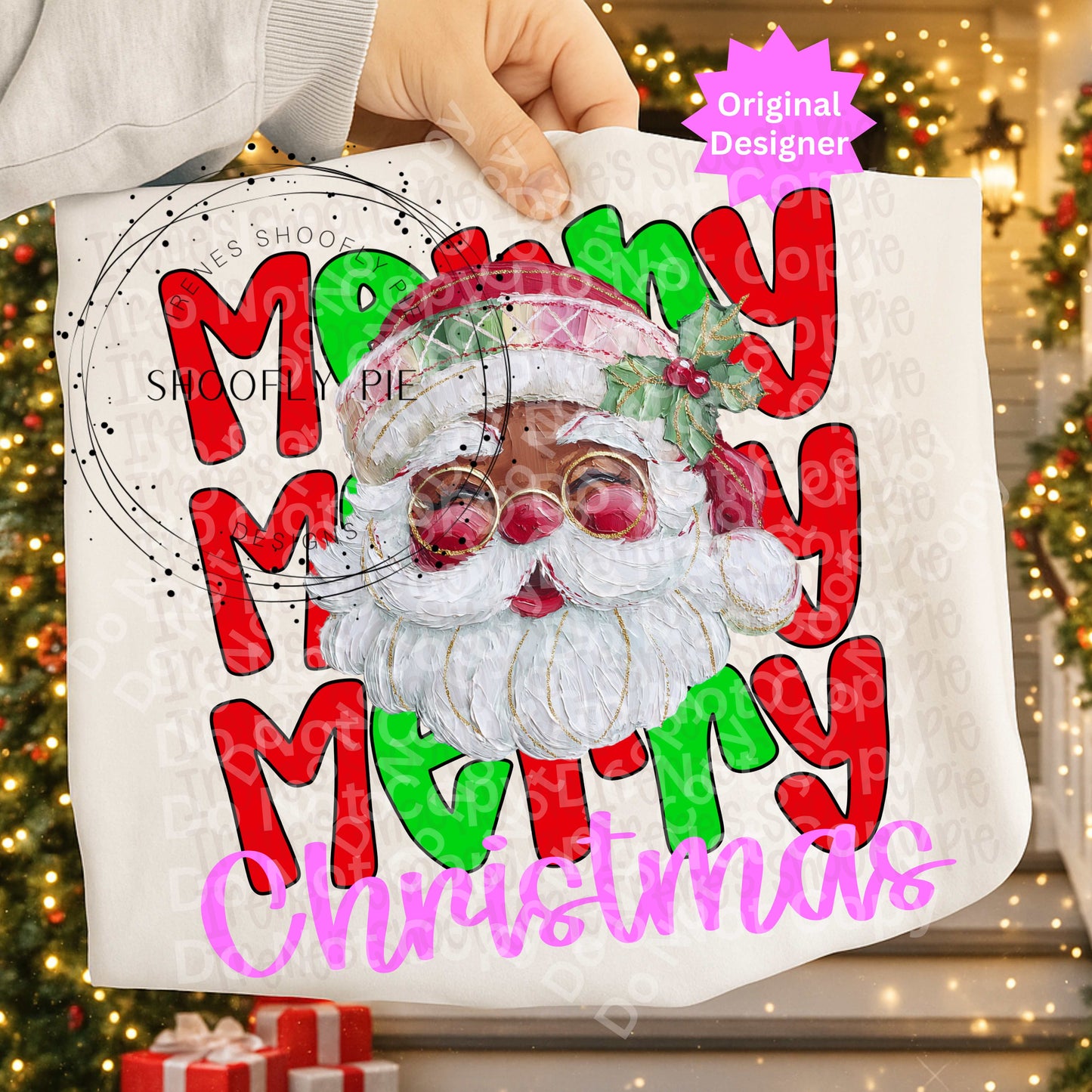 Merry Christmas Black Santa Claus PNG