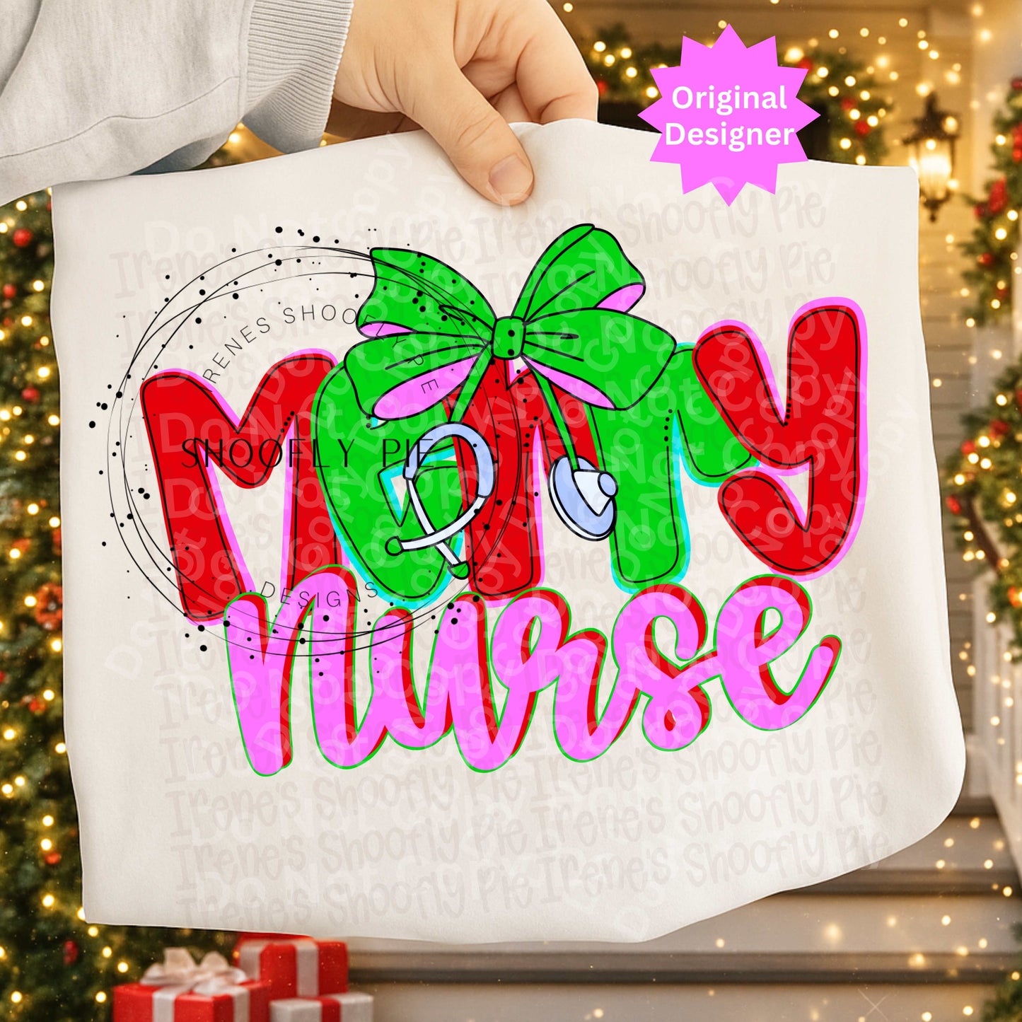 Coquette Merry Nurse Christmas PNG