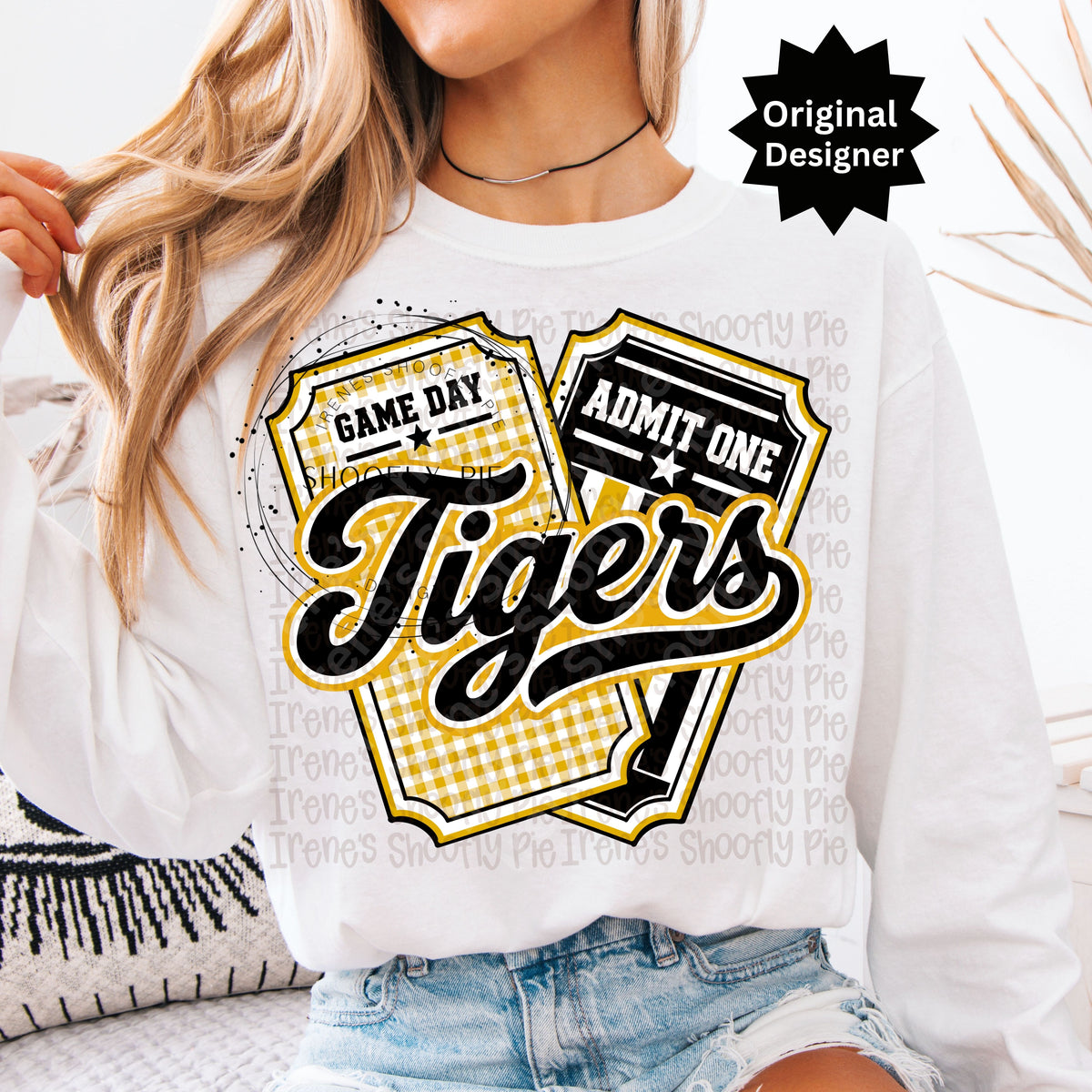 Game Day Tickets Gold and Black Tigers PNG Illustration