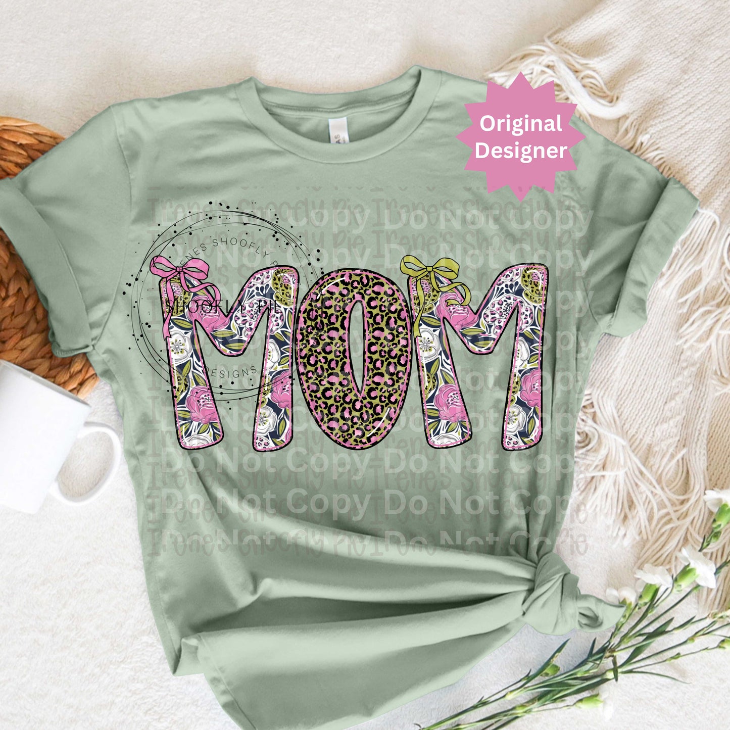 Coquette Floral Mom PNG