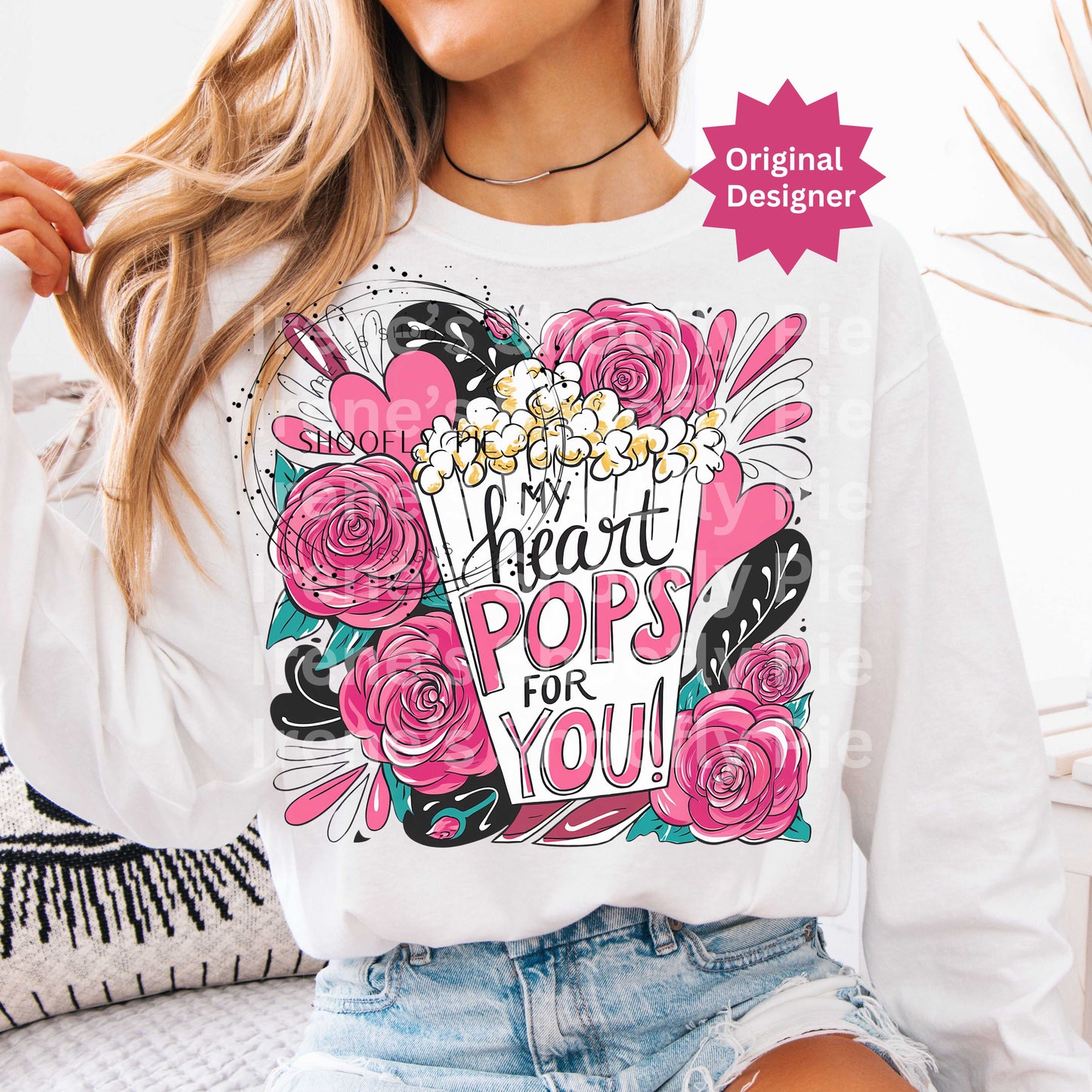 My Heart Pops For You Valentine's T-shirt PNG