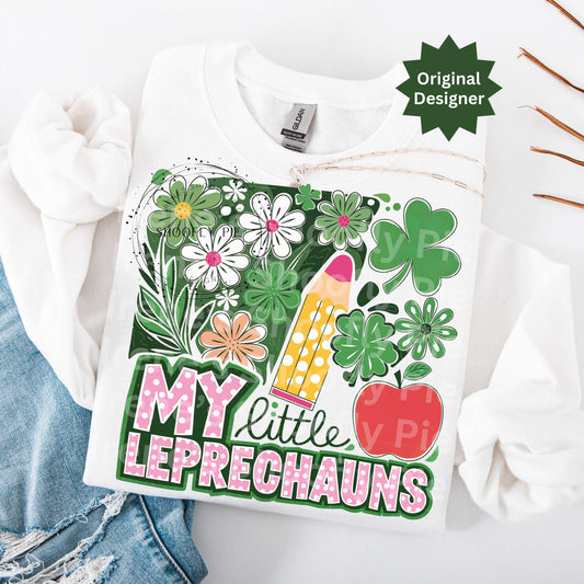 My Little Leprechauns St Patrick's Day PNG - St. Patrick's Day Teacher T-Shirt Design PNG
