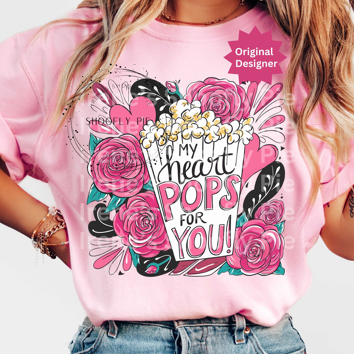 My Heart Pops For You Valentine's T-shirt PNG