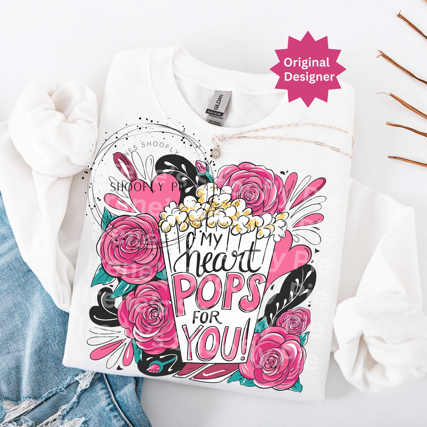 My Heart Pops For You Valentine's T-shirt PNG