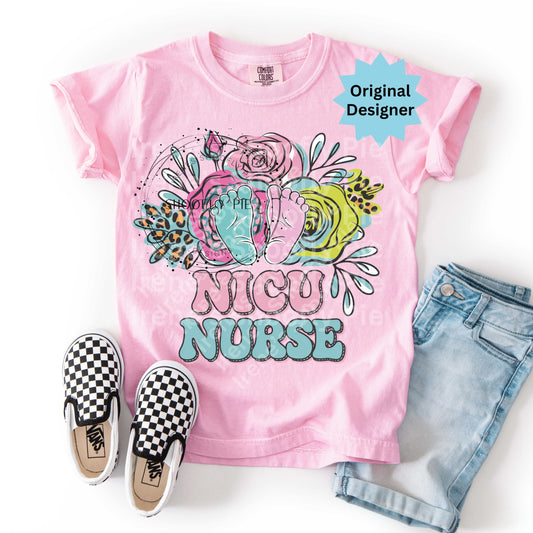 Floral NICU Nurse PNG