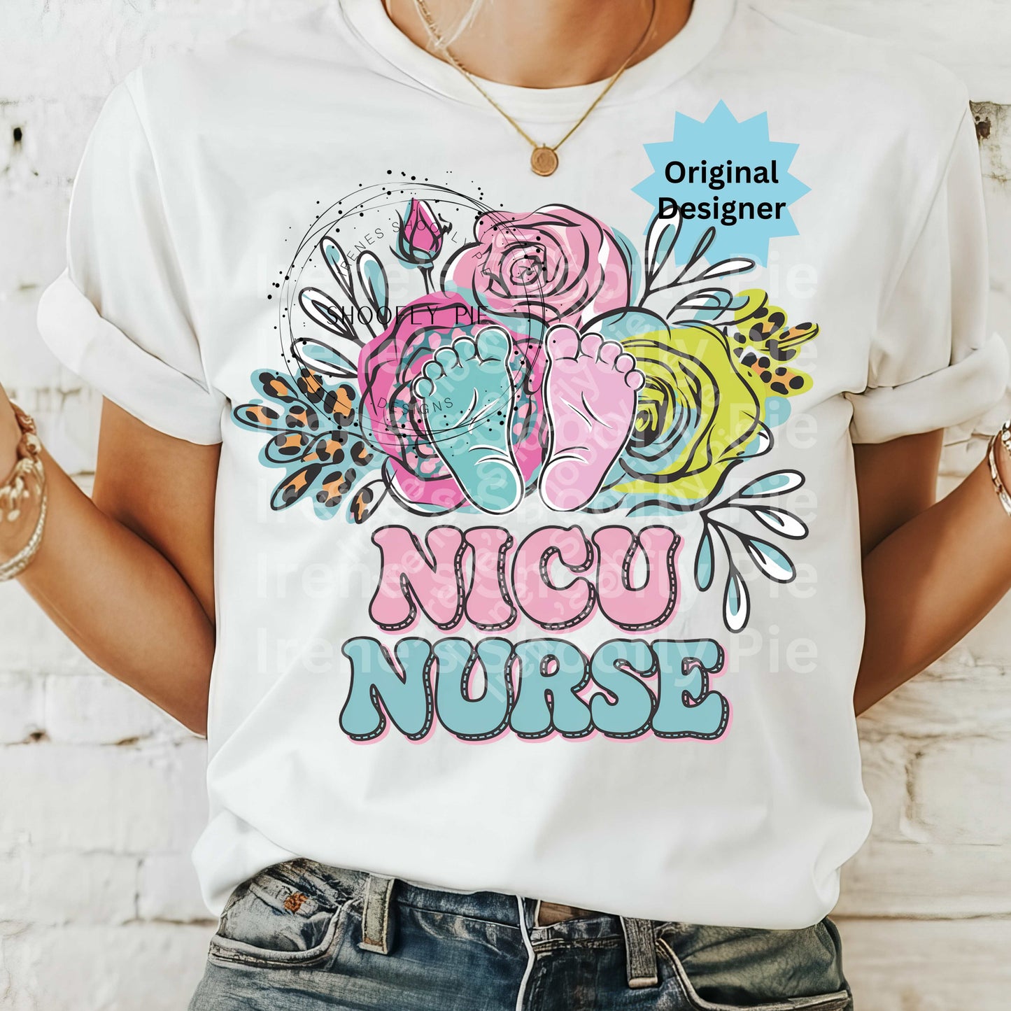 Floral NICU Nurse PNG