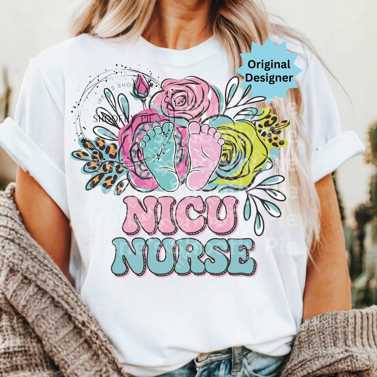 Floral NICU Nurse PNG