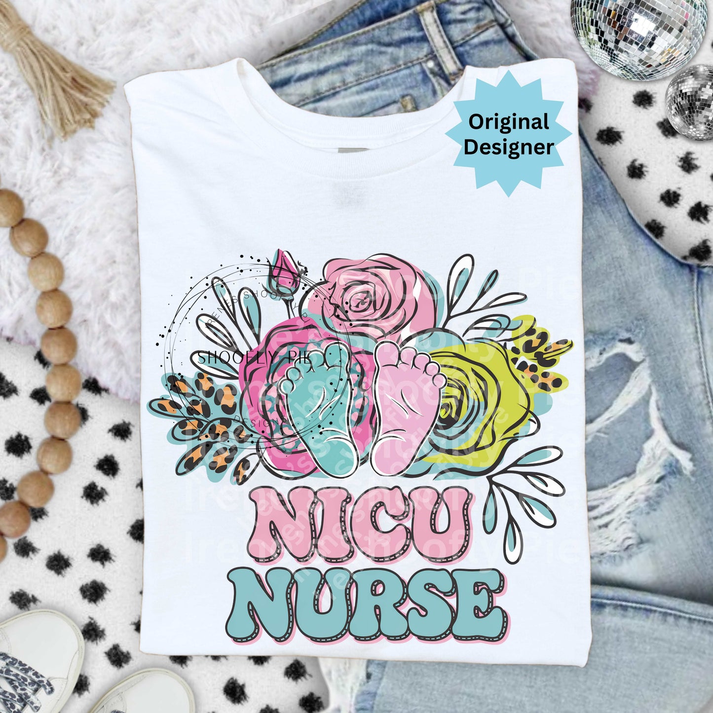 Floral NICU Nurse PNG