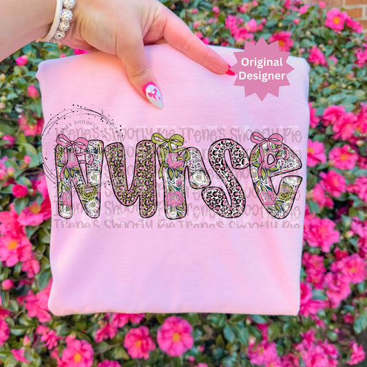 Coquette Floral Nurse PNG