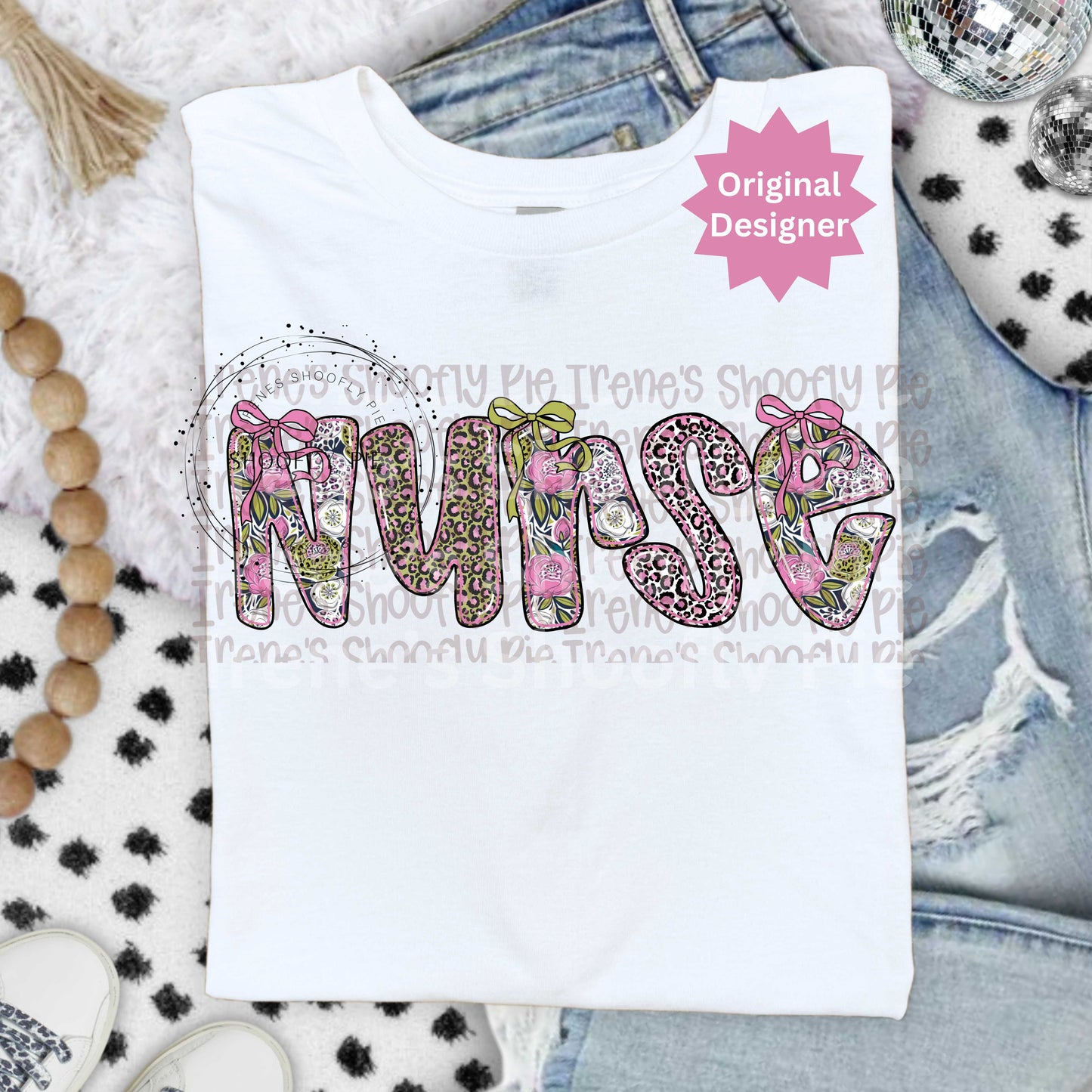Coquette Floral Nurse PNG