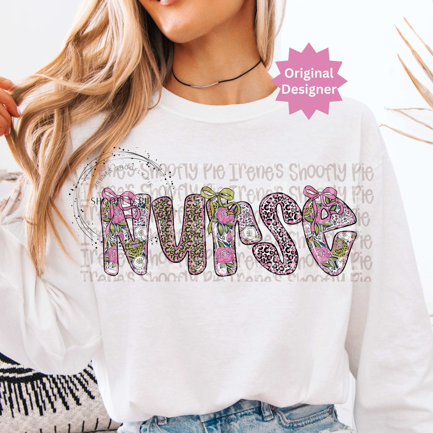 Coquette Floral Nurse PNG