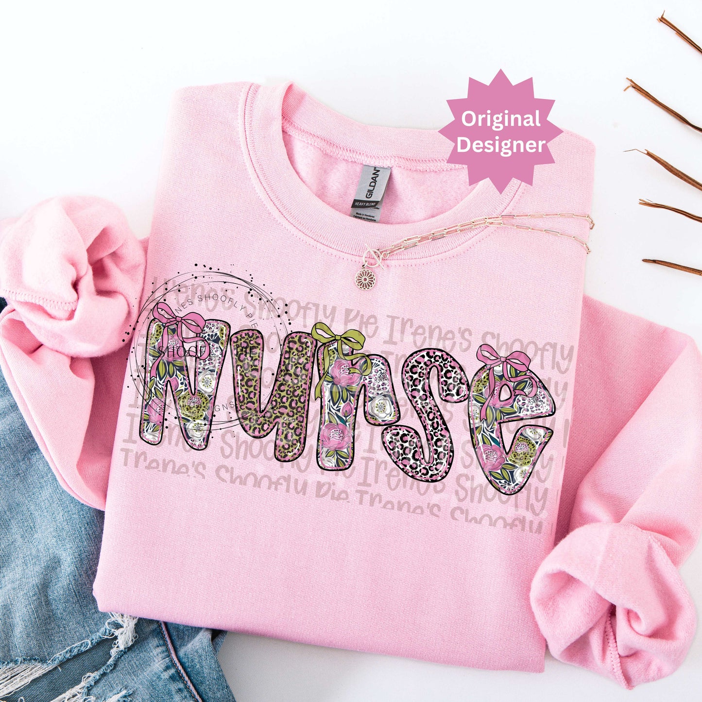 Coquette Floral Nurse PNG