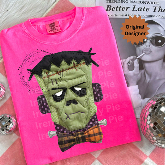 Halloween Faux Patchwork Adult Frankenstein PNG