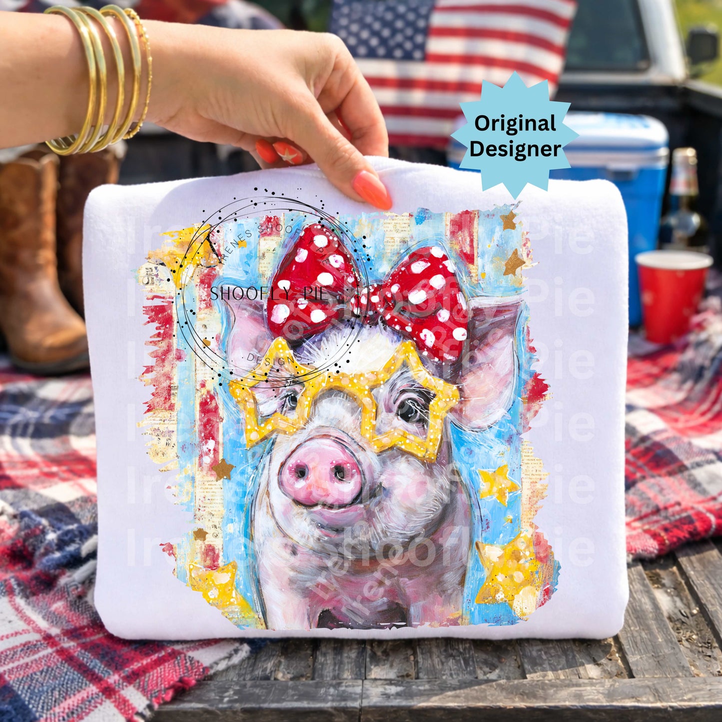 Patriotic Pig PNG