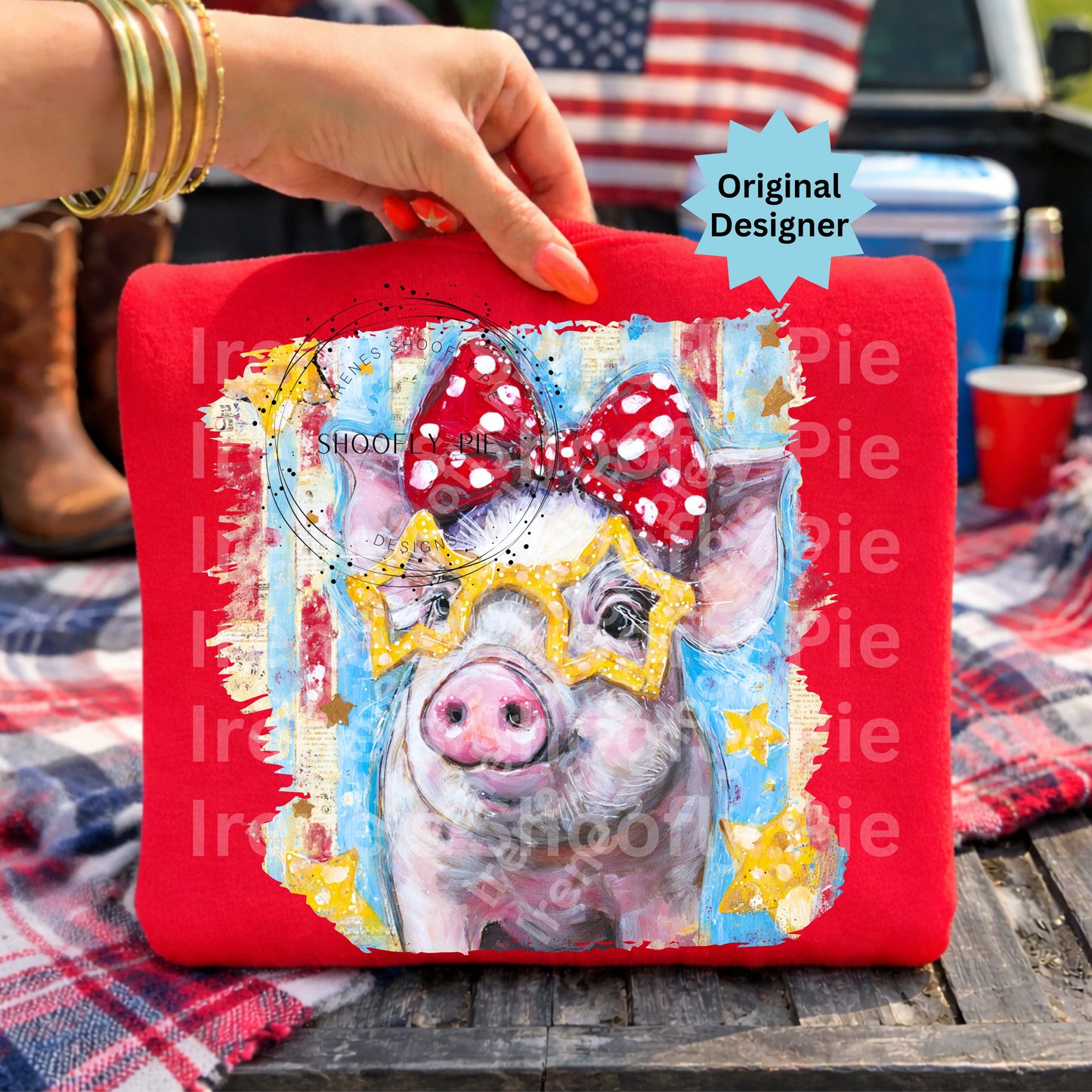 Patriotic Pig PNG