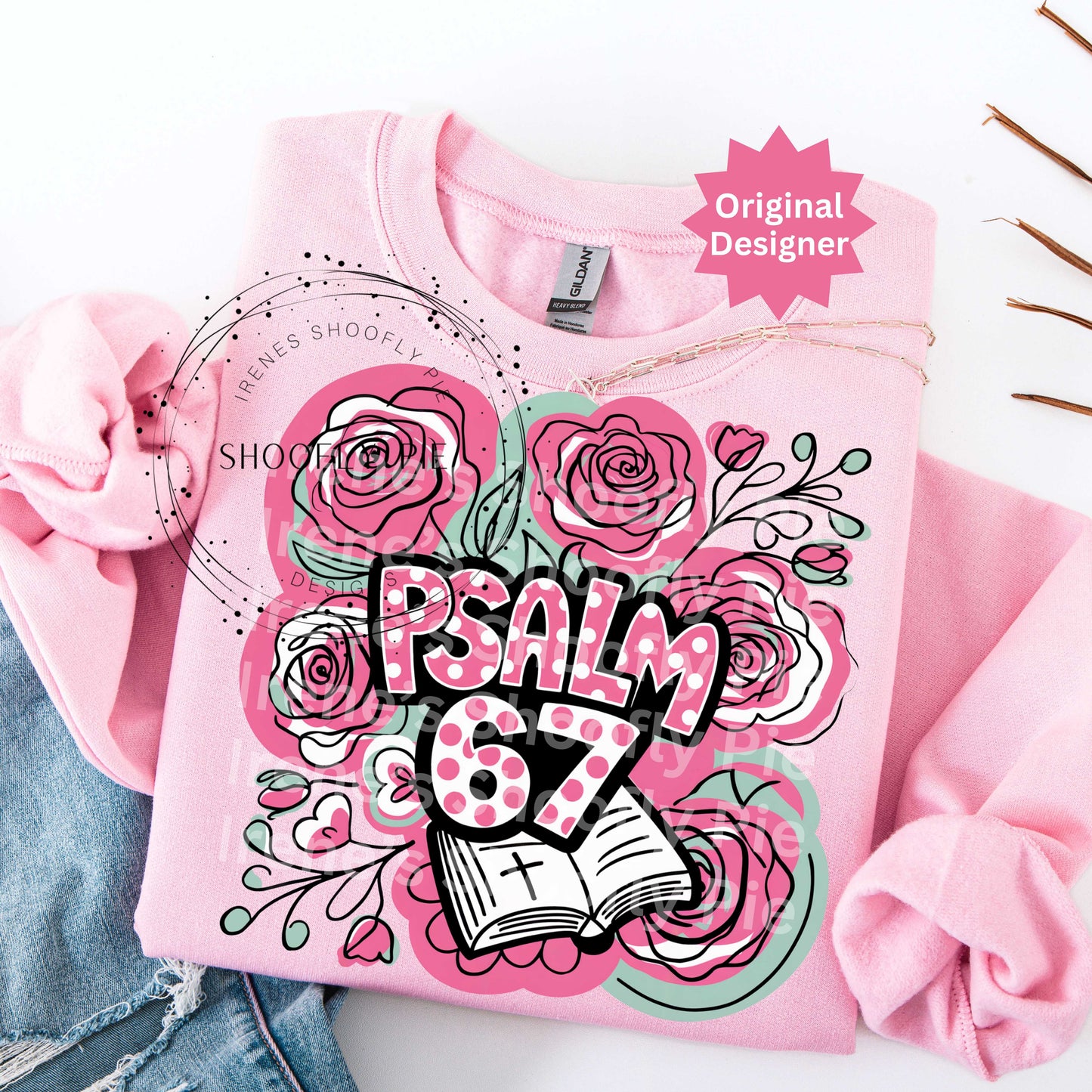 Psalm 67 PNG - Christian Bible Verse T-Shirt Design Png