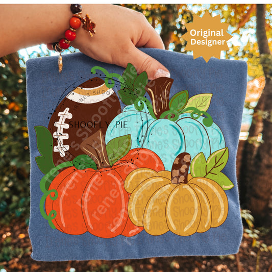 Fall Pumpkin and Football Season PNG