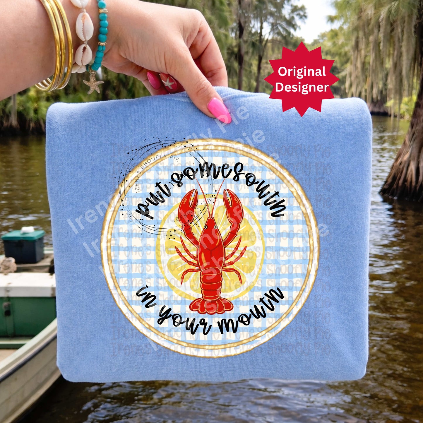 Retro Put Some South In Your Mouth Crawfish PNG