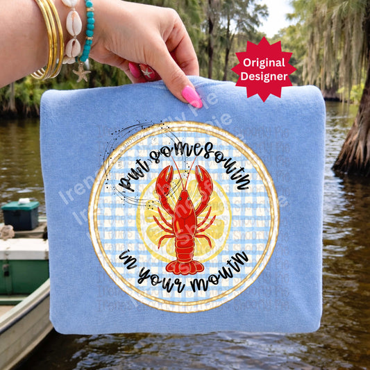 Retro Put Some South In Your Mouth Crawfish PNG
