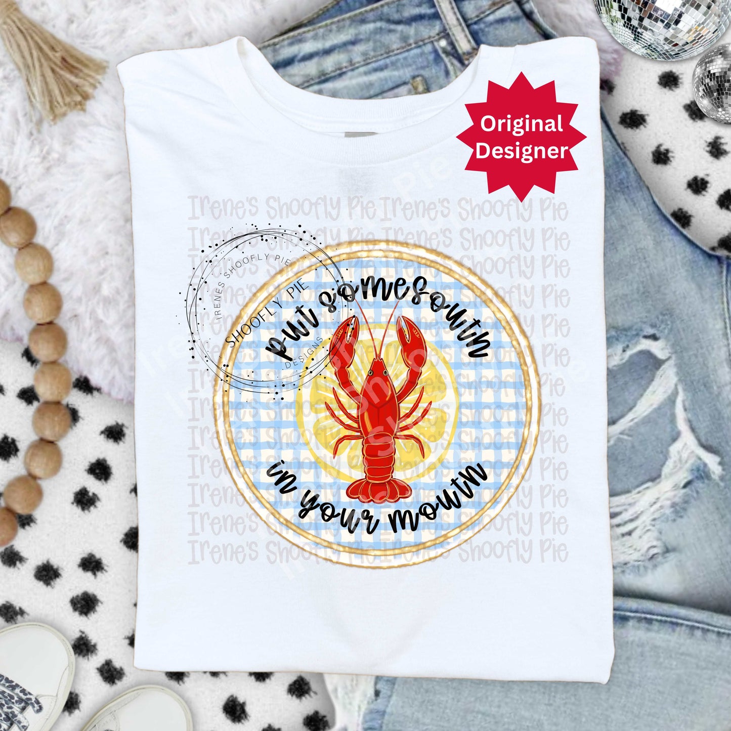 Retro Put Some South In Your Mouth Crawfish PNG